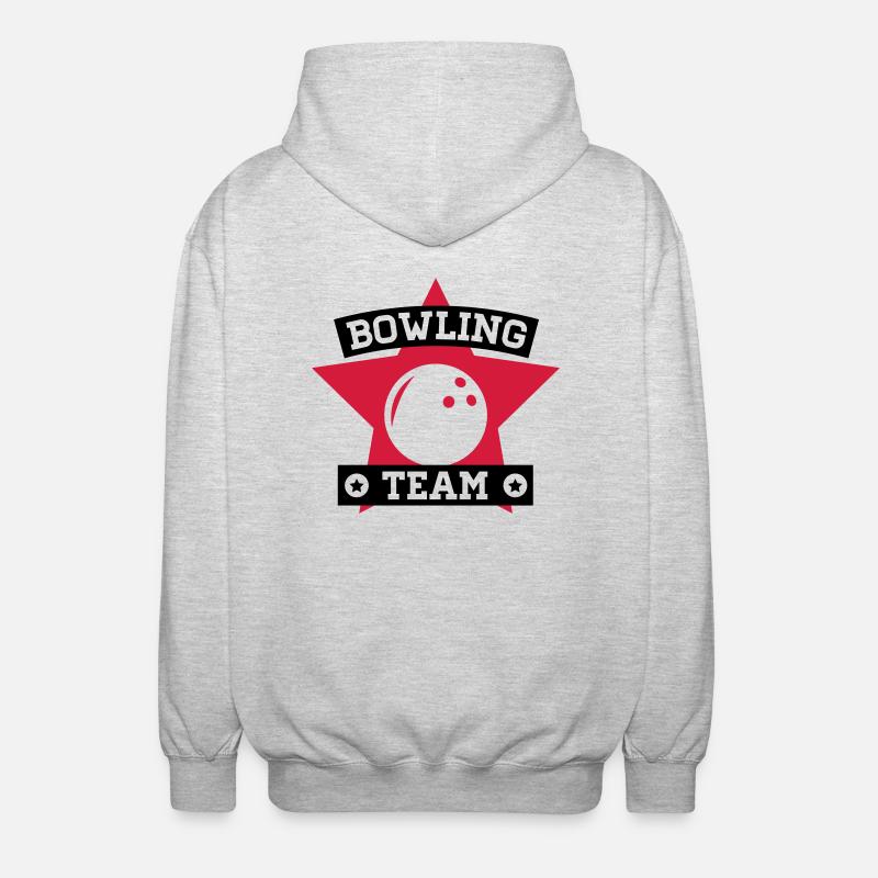 bowling_team__1_f2 - Unisex Kapuzenjacke - Hellgrau meliert