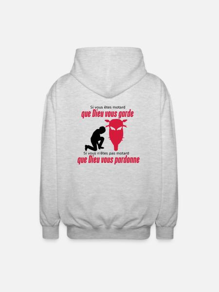 Que Dieu vous pardonne - Veste à capuche unisexe - gris clair chiné