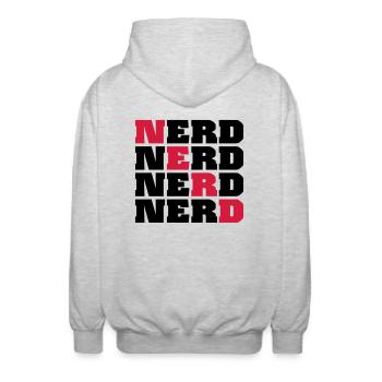 Nerd - Veste à capuche unisexe - gris clair chiné - Dos - AI Model Male 185 light (185cm)