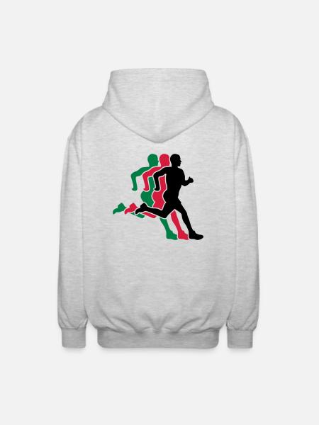 running - Unisex Hooded Jacket - light heather grey