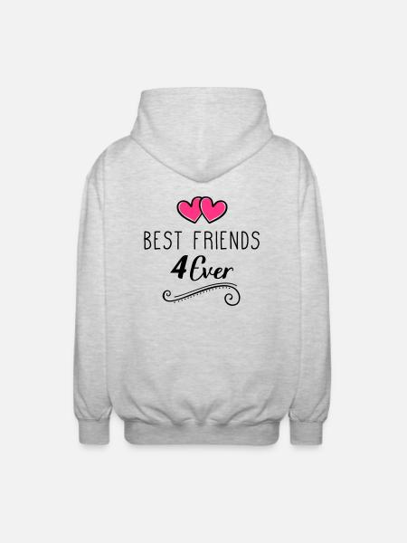 best friends 4 ever design - Unisex Kapuzenjacke - Hellgrau meliert