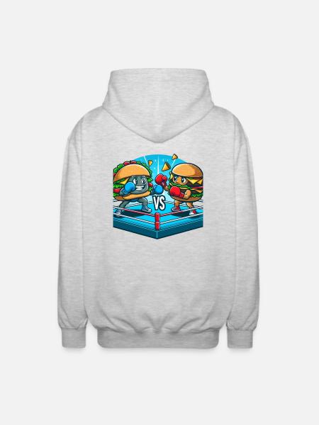 Hamburger de boxe - Veste à capuche unisexe - gris clair chiné