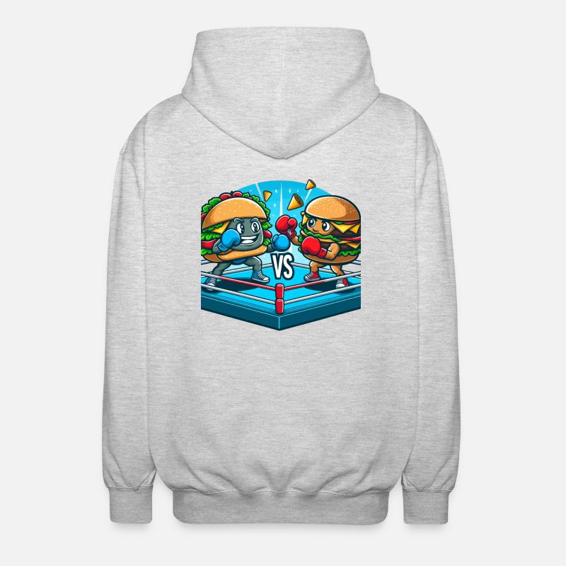 Boxing Hamburger - Unisex Hooded Jacket - light heather grey