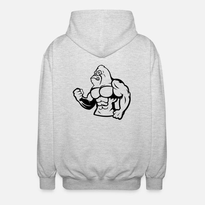 gorilla silverback 01 - Unisex Kapuzenjacke - Hellgrau meliert