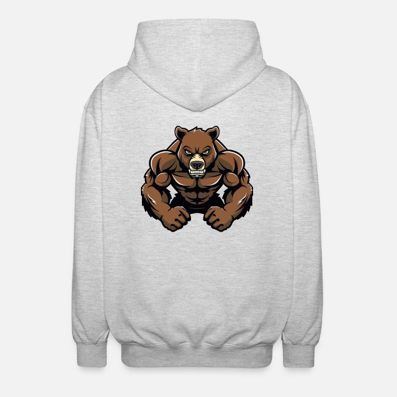 Bear Comic - Unisex Hooded Jacket - light heather grey