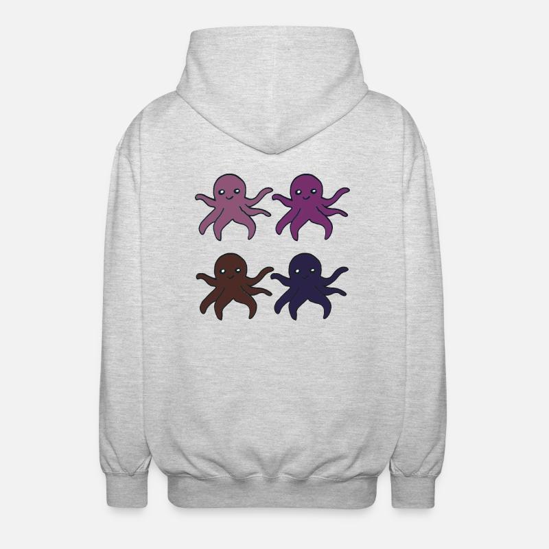 oktopus 4fach - Unisex Kapuzenjacke - Hellgrau meliert