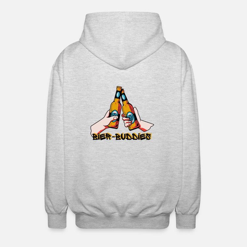 Bier-Buddied - Unisex Kapuzenjacke - Hellgrau meliert