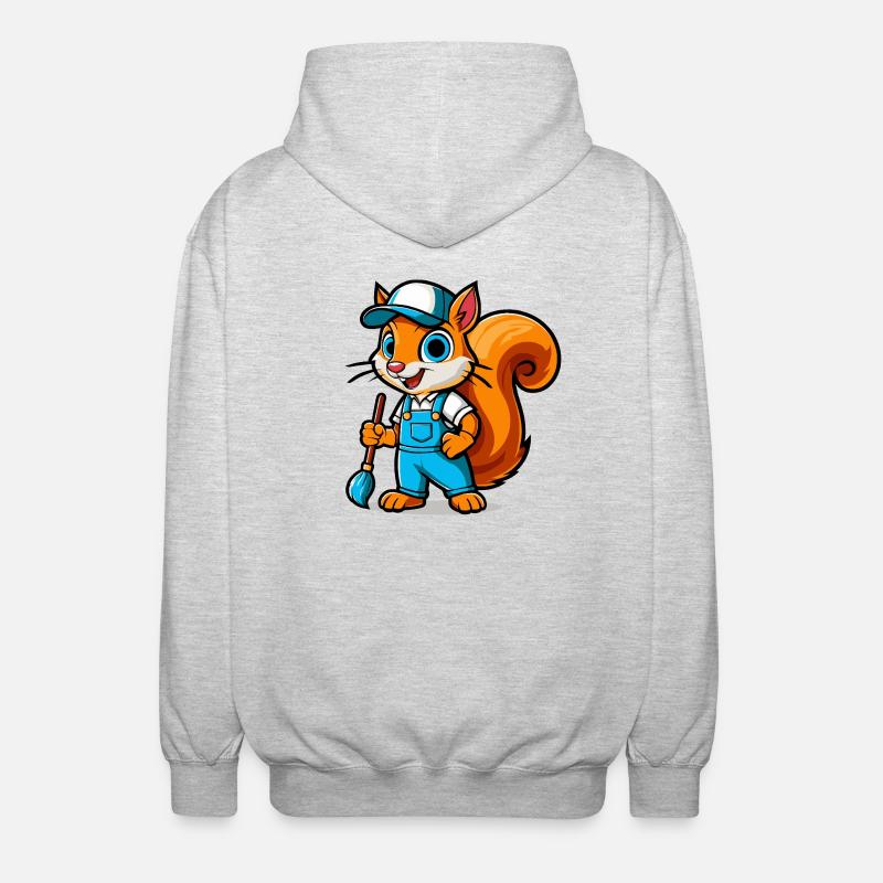 Eichhoernchen Maler - Unisex Kapuzenjacke - Hellgrau meliert