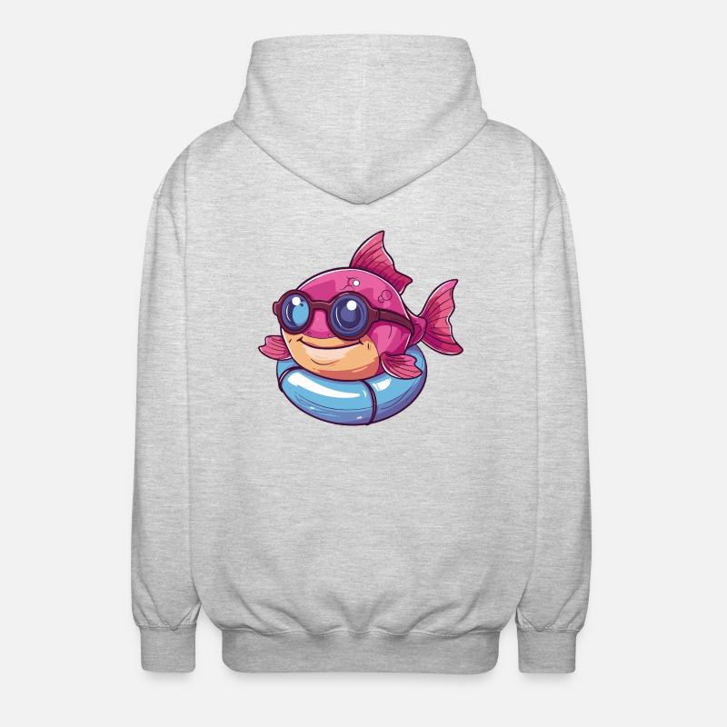 Piranha Fish Comic Cool - Unisex Hooded Jacket - light heather grey