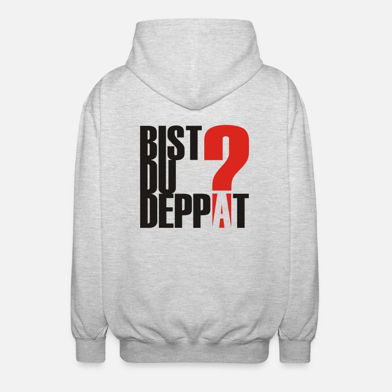 Bist Du Deppat?... - Unisex Kapuzenjacke - Hellgrau meliert