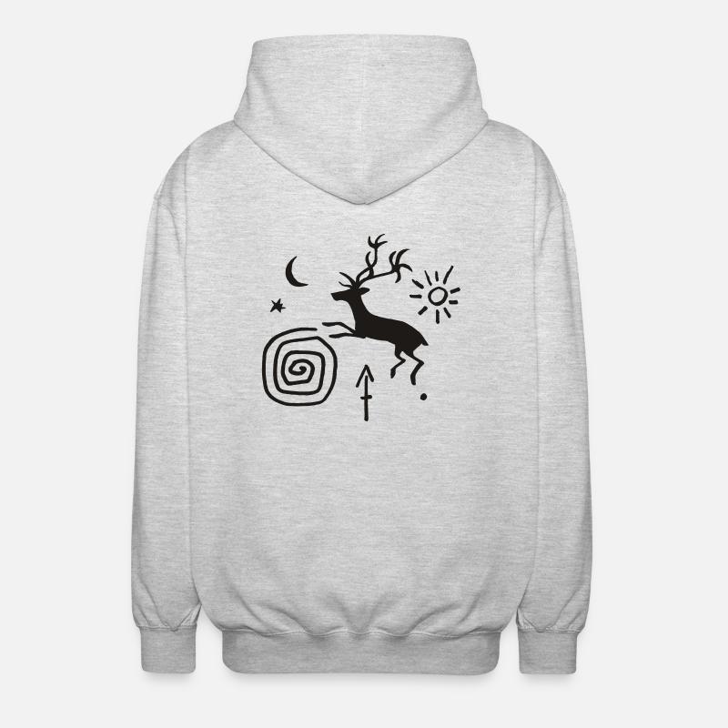 Cavern signes - Veste à capuche unisexe - gris clair chiné