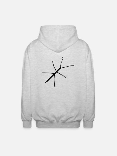 Stabheuschrecke - Unisex Kapuzenjacke - Hellgrau meliert