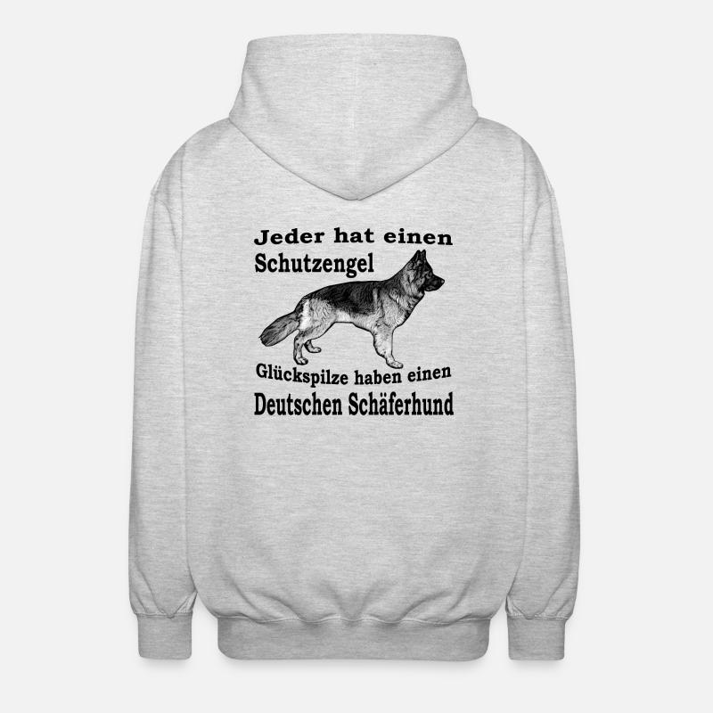 Schutzengel Schäferhund S - Unisex Kapuzenjacke - Hellgrau meliert