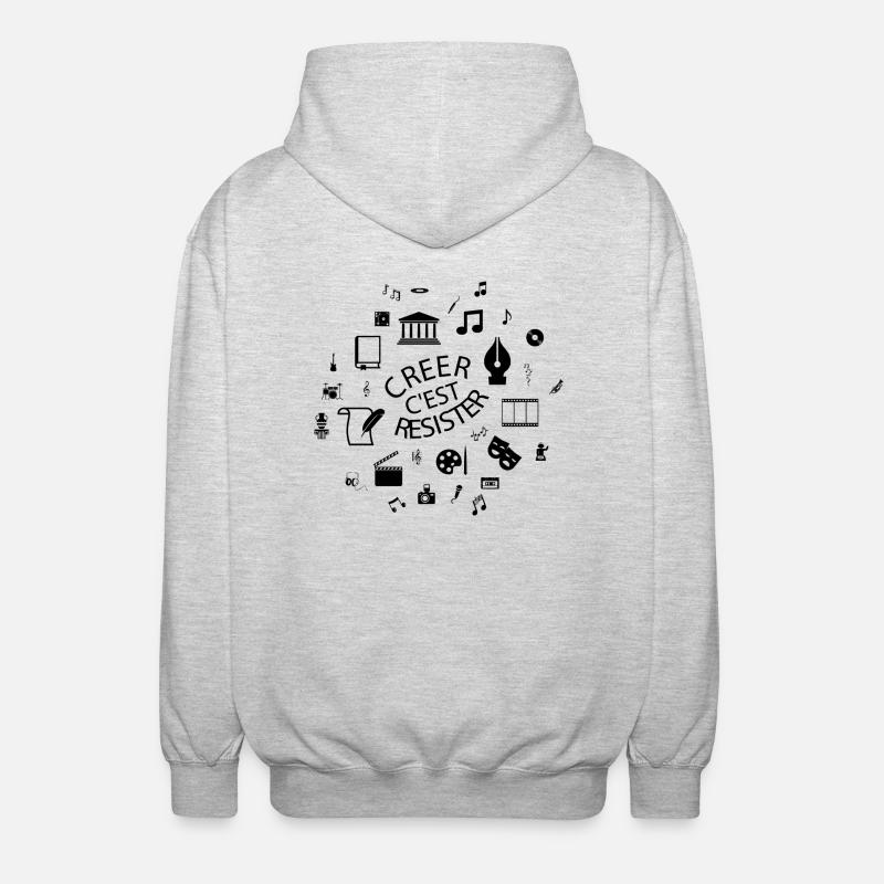créer c'est résister - Veste à capuche unisexe - gris clair chiné