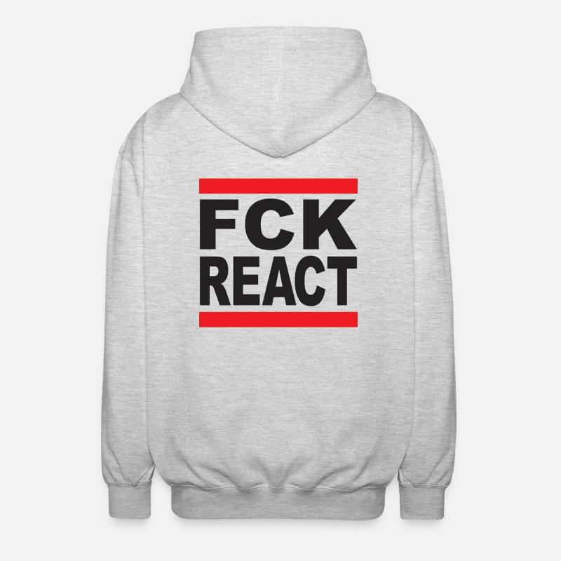FCK REACT - Unisex Kapuzenjacke - Hellgrau meliert