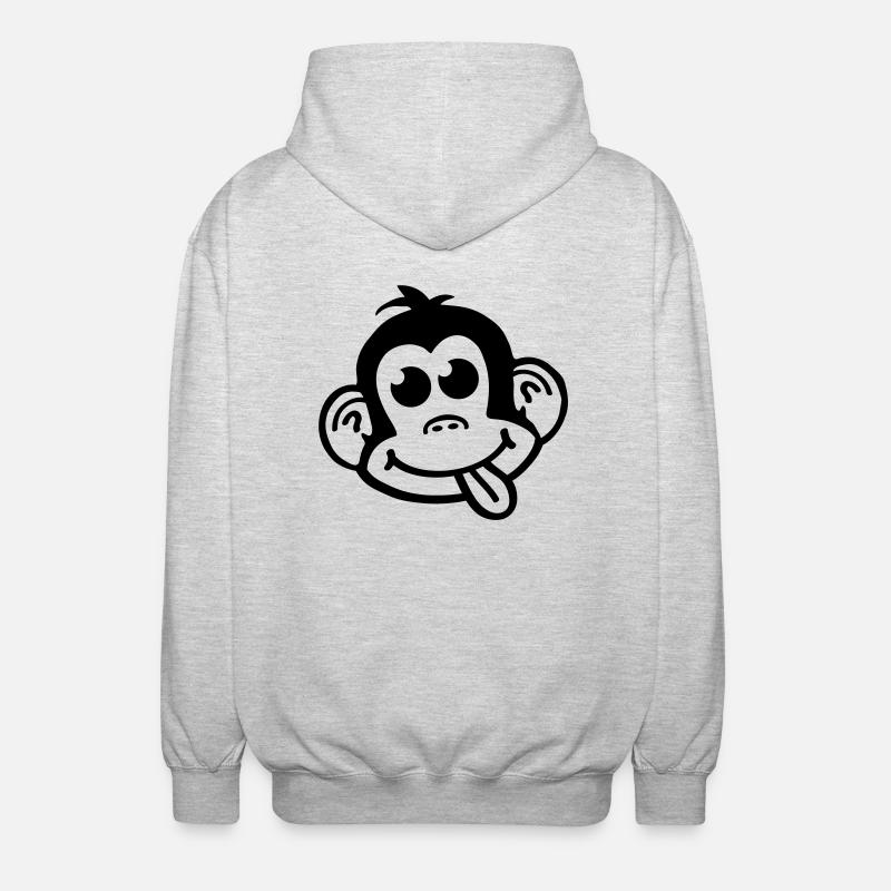 affe_crazy_smiley_a1 - Unisex Hooded Jacket - light heather grey
