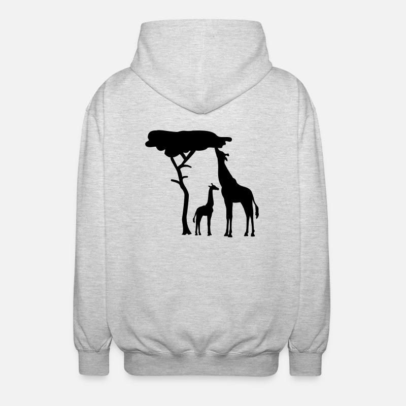 Giraffe - Unisex Kapuzenjacke - Hellgrau meliert