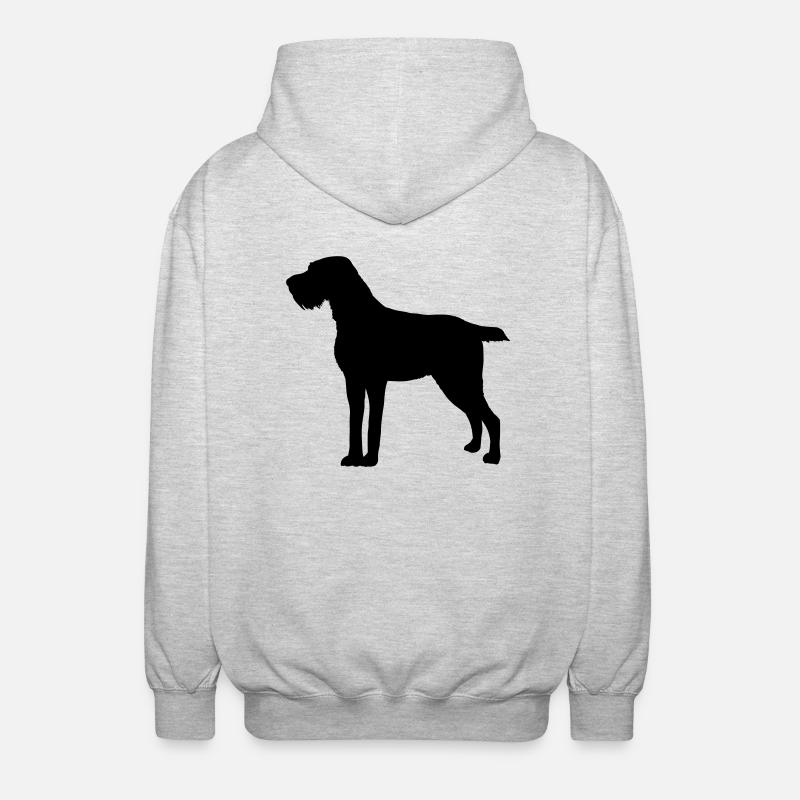 German Wirehaired Pointer - Unisex Hooded Jacket - light heather grey
