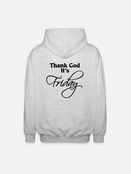 Thank God it's Friday - Chaqueta unisex con capucha. - gris claro jaspeado