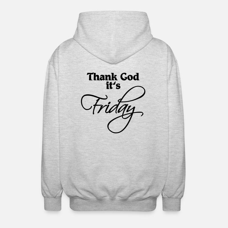 Thank God it's Friday - Unisex Hooded Jacket - light heather grey