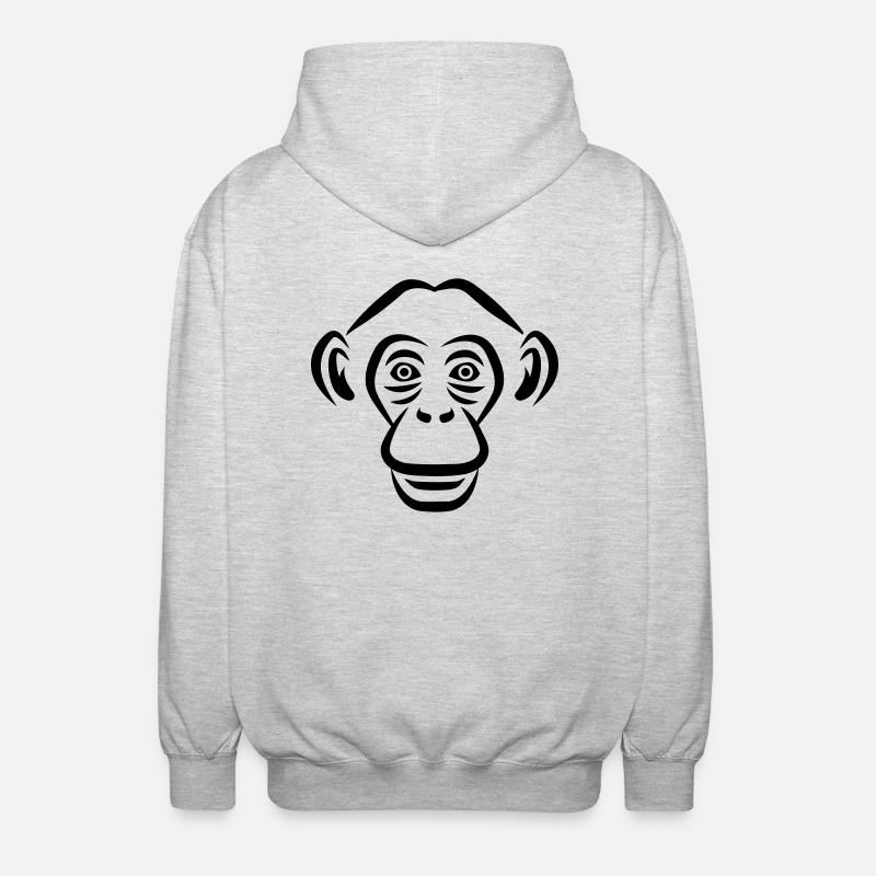 Affe - Unisex Kapuzenjacke - Hellgrau meliert
