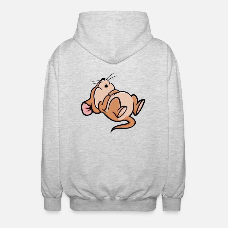 Schlafen Maus - Unisex Kapuzenjacke - Hellgrau meliert