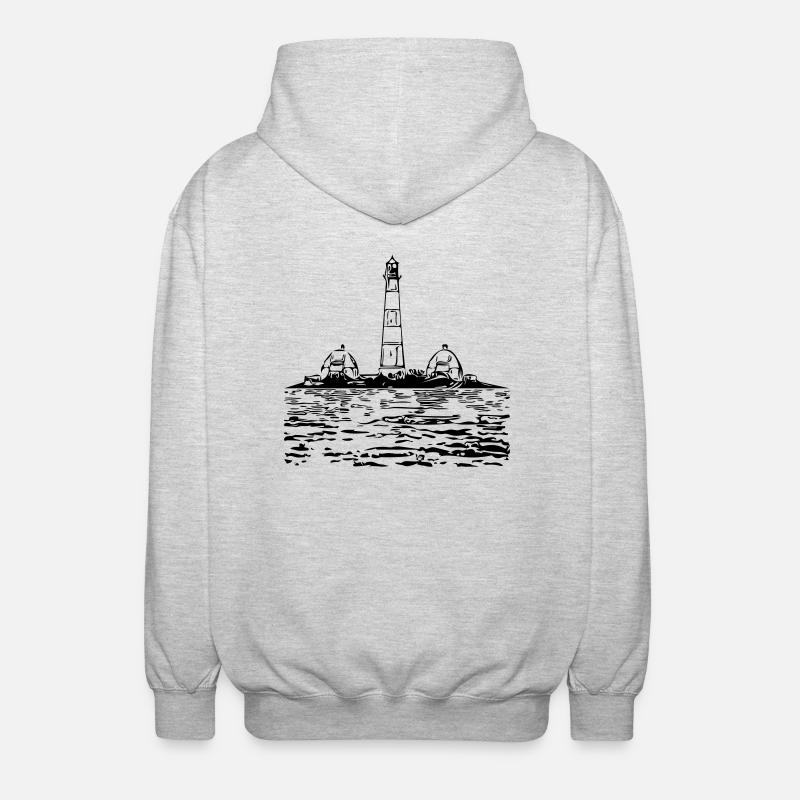 Phare dans la mer - Veste à capuche unisexe - gris clair chiné