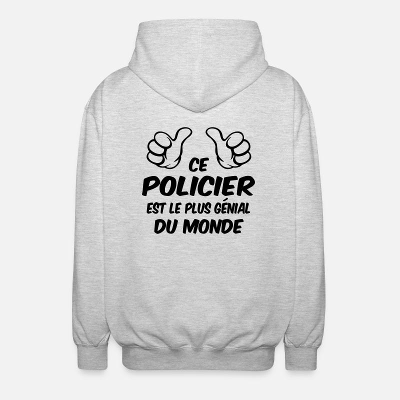 MEILLEUR POLICIER - Veste à capuche unisexe - gris clair chiné