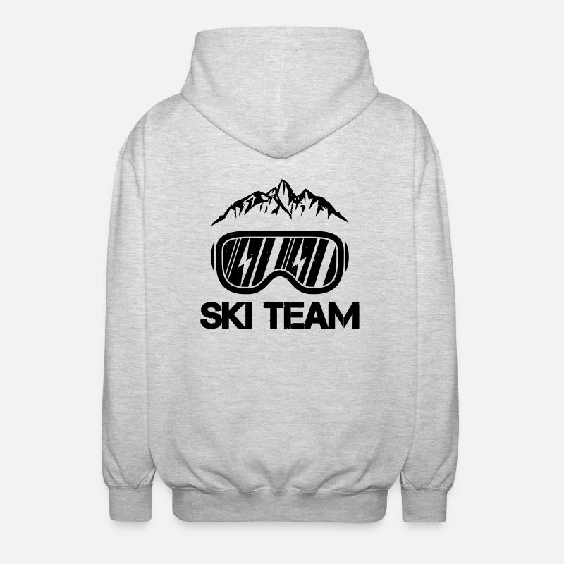 ski team - Unisex Kapuzenjacke - Hellgrau meliert
