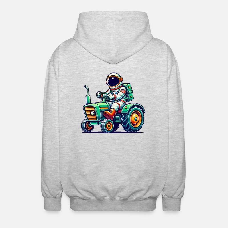 Astronaut Traktor - Unisex Kapuzenjacke - Hellgrau meliert
