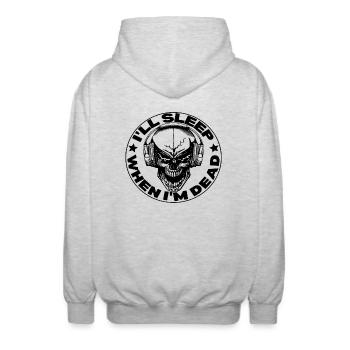 Crâne de hors-la-loi Gangs d’autoroutes Mort de motard - Veste à capuche unisexe - gris clair chiné - Dos - AI Model Male 185 light (185cm)
