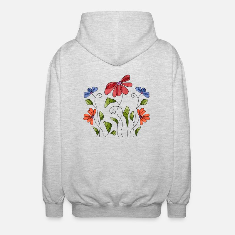 Fleur - Veste à capuche unisexe - gris clair chiné