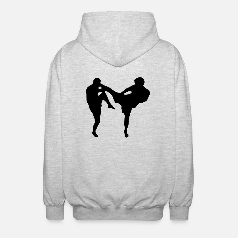 Muay Thai - Veste à capuche unisexe - gris clair chiné