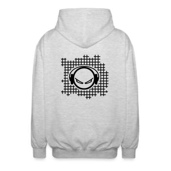 sound - Unisex Kapuzenjacke - Hellgrau meliert - Hinten - AI Model Male 185 light (185cm)
