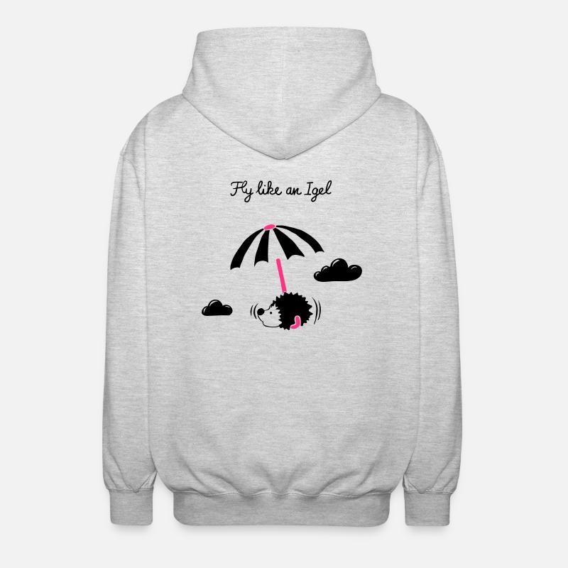 Fly like an Igel - Unisex Kapuzenjacke - Hellgrau meliert