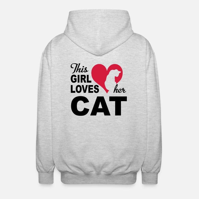 Chat - Veste à capuche unisexe - gris clair chiné