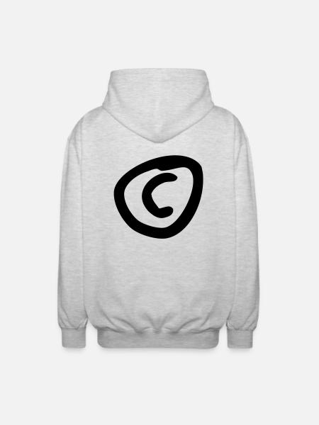 copyright c - Unisex Kapuzenjacke - Hellgrau meliert