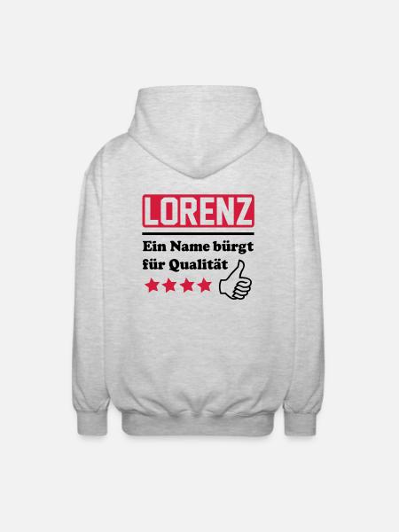 lorenz - Unisex Kapuzenjacke - Hellgrau meliert