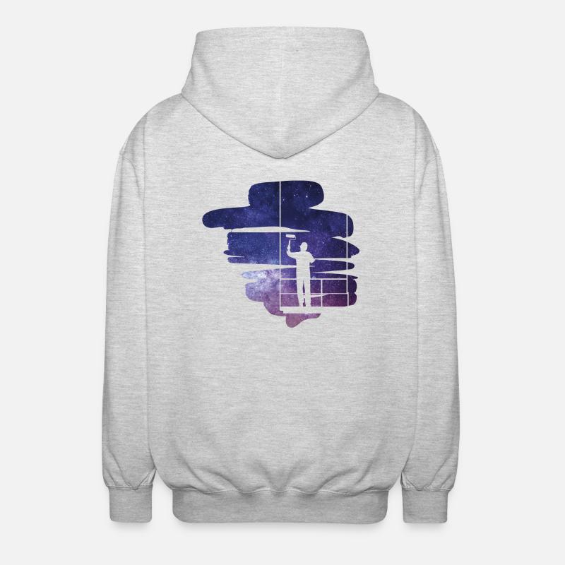 Galaxies painter gift - Unisex Hooded Jacket - light heather grey