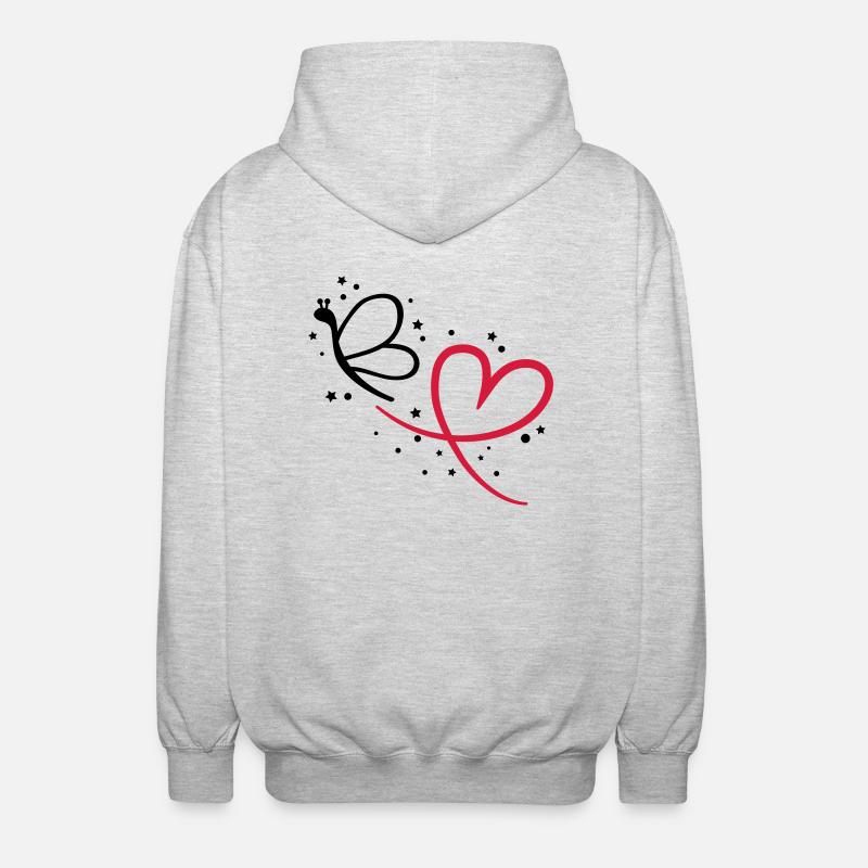 butterfly_heart_gy2 - Veste à capuche unisexe - gris clair chiné