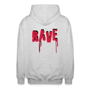 Rave - Unisex Kapuzenjacke - Hellgrau meliert - Hinten - AI Model Male 185 light (185cm)