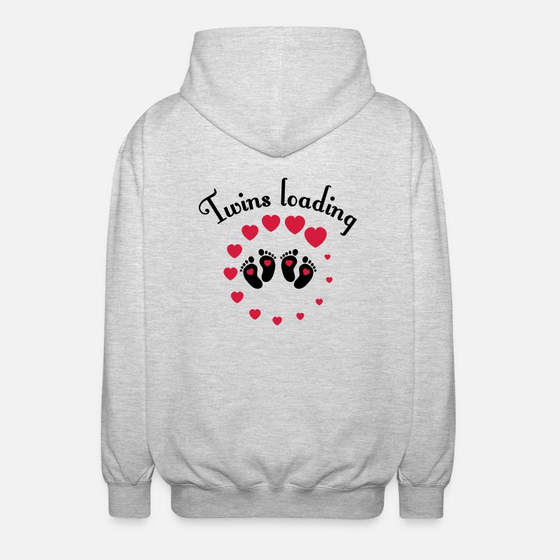 Twins loading - Unisex Kapuzenjacke - Hellgrau meliert