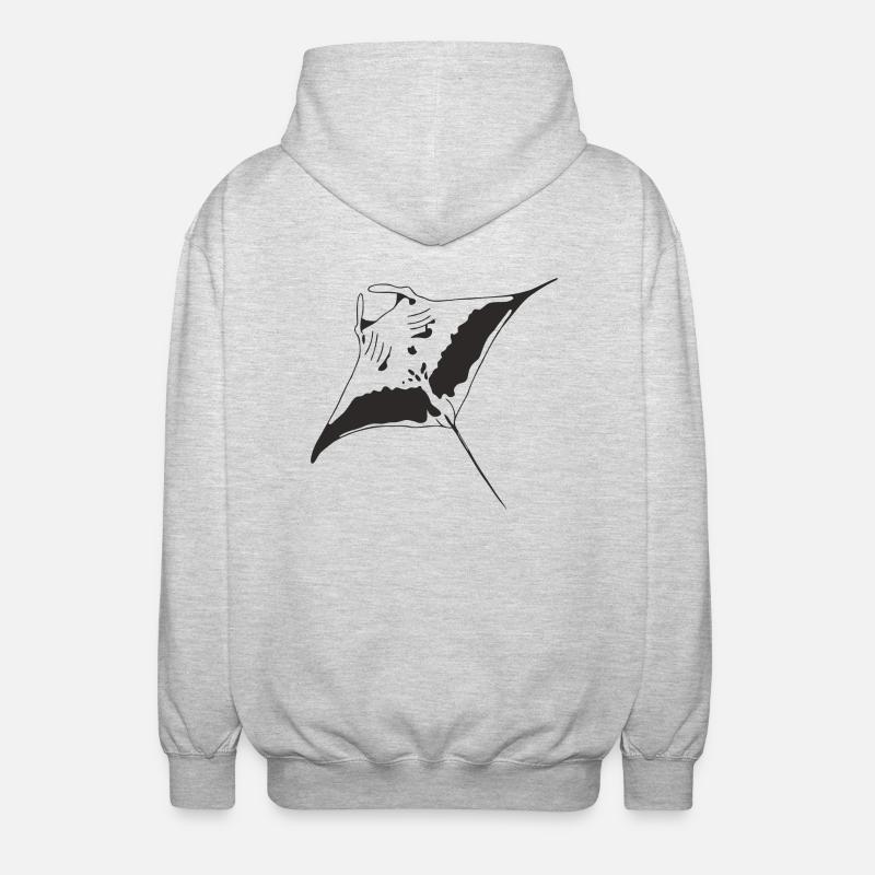 Manta1.black.outline - Veste à capuche unisexe - gris clair chiné