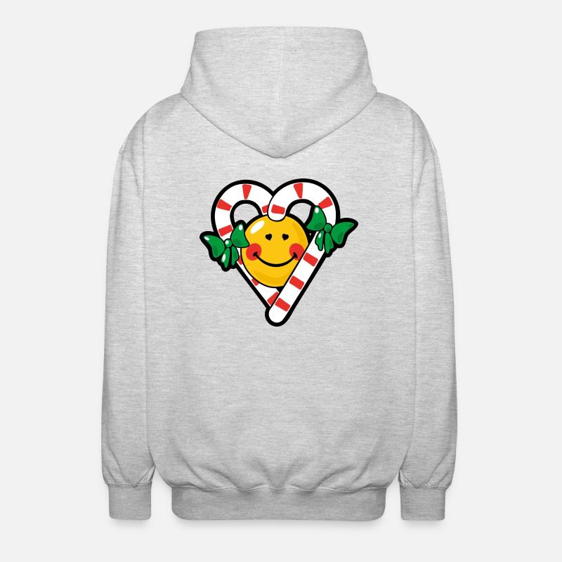 Smiley Christmas Candy Love - Veste à capuche unisexe - gris clair chiné