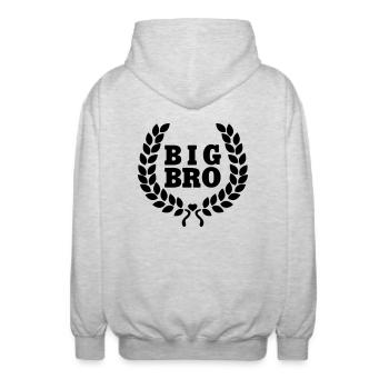 Big BRO - Big Brother - big brother - Unisex Hooded Jacket - light heather grey - Back - AI Model Male 185 light (185cm)