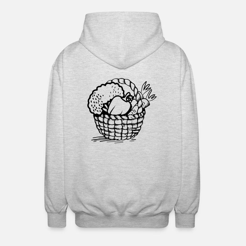 gemüse korb - Unisex Kapuzenjacke - Hellgrau meliert