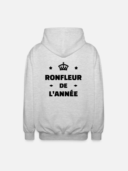 Ronfler / Ronfleur / Ronfleuse / Ronflement - Veste à capuche unisexe - gris clair chiné