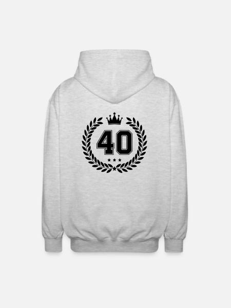 wappen 40 - Unisex Kapuzenjacke - Hellgrau meliert