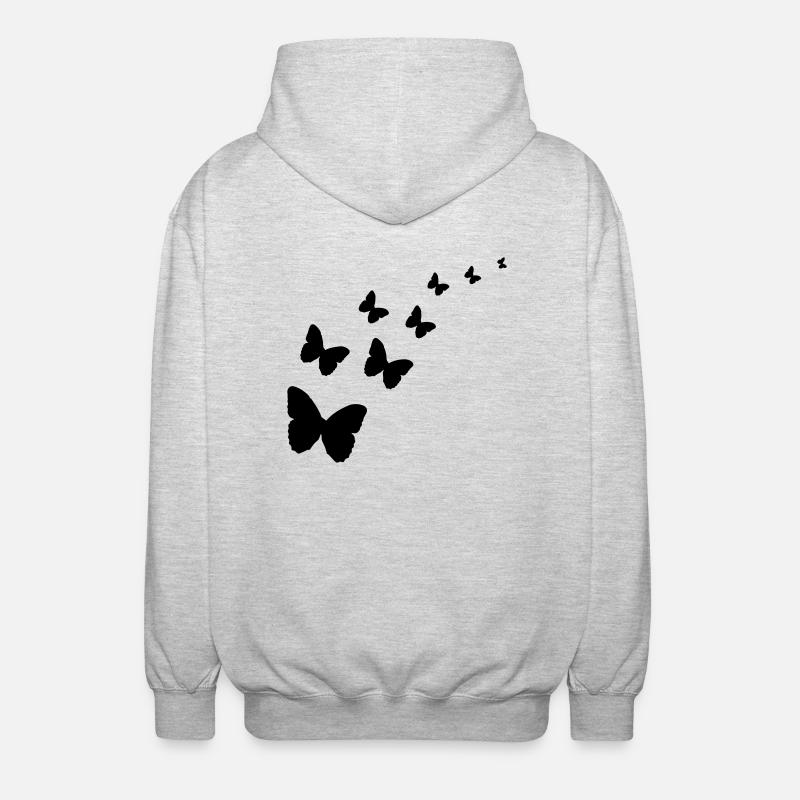 papillon - Veste à capuche unisexe - gris clair chiné