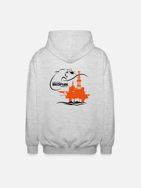 Ekofisk Oil Rig Platform North Sea Norway - Unisex Hooded Jacket - light heather grey